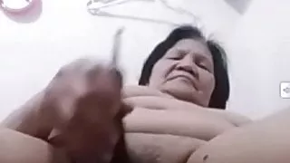 My 67yo Filipina granny gf uses an eggplant as a dildo, part 3