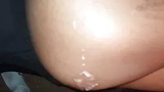 Ebony fuckin on her side cumshot