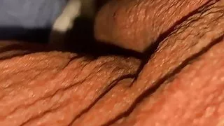 Skinny Black granny gaping booty and shaved pussy