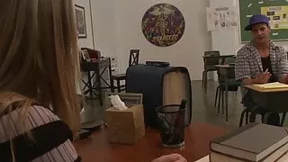 Cougar teacher gives head and gets pounded