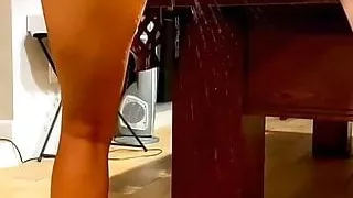 Hot Wife Pissing While Playing Pool