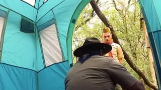 ScoutBoys Muscle bear fucks twink sons in the woods