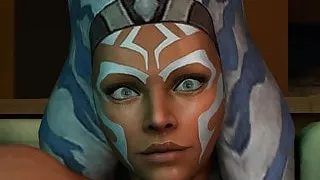 Ahsoka fingers her tight pussy for you