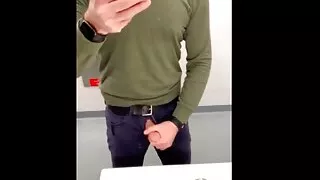 Train Station Boner, into the Toilet to Jack-off and cum