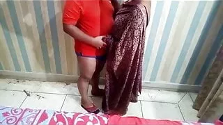 Young hotwife with lover at home