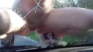 Babe Girl Pissing On The Windshield