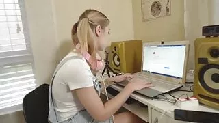 Big tits petite seduces her friend stepdad into threesome