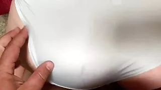 Getting fucked in blue satin