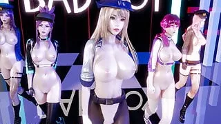 R18-MMD RedVelvet - Bad Boy Nude Vers Ahri Akali Kaisa Eve