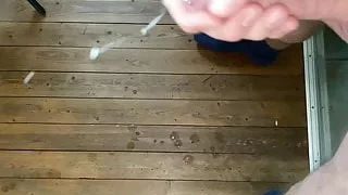 Big load on the floor with dildo inside