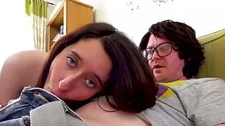 Leeds nerd cums on dick sucking babe’s face
