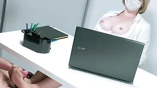 Secretary gives a Footjob.