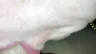 Horny Wife gets close-up Oral Creampie