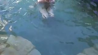 Emma Evins Is Outside Swimming And Ready To Masturbate