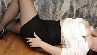 English teen teacher face fucked and deepthroated on desk