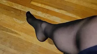 Friday Afternoon Sexy Black Pantyhose Foot Tease
