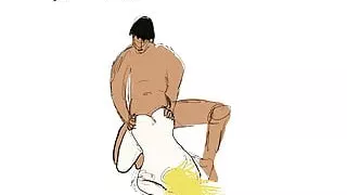 Eine weitere Animation mit einem gemischtrassigen Paar, diesmal.