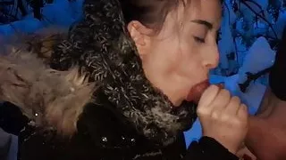 Arsch, Großer Arsch, Großer Schwanz, Sperma, Sperma im Mund, Sex im Freien