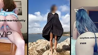 Flashing my pussy and tits at a public beach. HELLOMARY