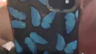 Tiny MILF licked and squirting on mirror