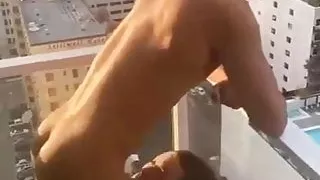 Sucking my boyfriend's cock outdoors