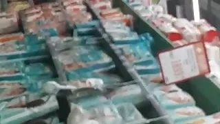 Cute girl walks the hypermarket with a phat ass 4