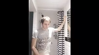 Amatør, Bad, Badeværelse, Stor Pik, Gay, Handjob