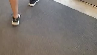 Hot legs walking out of Whole Foods