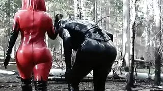 Spanking Face Fuck, Latex Rubber Sex BDSM session with Arya Grander