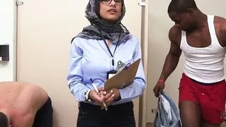 Arab pornstar Mia Khalifa milks two big throbbing cocks