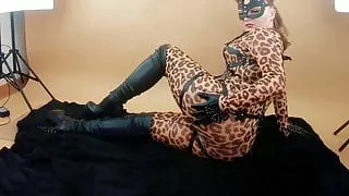 Spandex ass, curvy body catsuit fetish and overknee boots