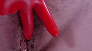 Natural Hairy Blonde Pussy with Piercing Close Up