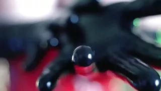 Natural Boobs and Long Opera Latex rubber Gloves Free Video