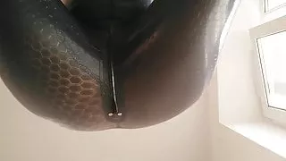 Hot Selfie Video Arya Grander in latex Rubber catsuit selfie