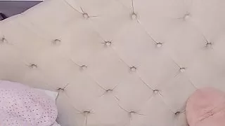 A slender girl caresses her holes