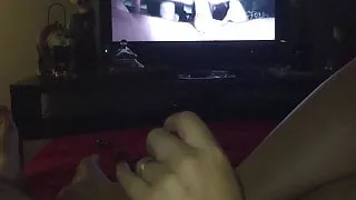 We play together while watching porn