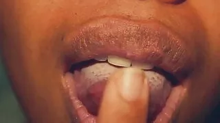 Sexy ebony milf seduces you with her lustful mouth