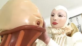 latex suit and latex glove