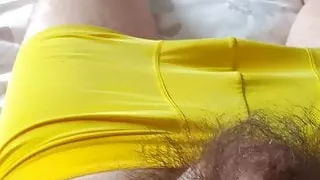 Hard, horny and wanking in Yellow Cks