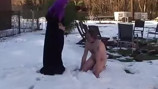 Slave Punishment with german dominatrix in fetish dungeon