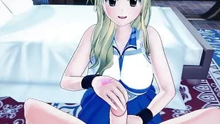 Lucy Heartfilia rides your dick POV, doggystyle creampie.