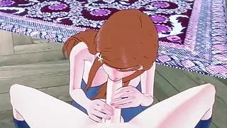 POV fucking Orihime Inoue, cum on her stomach. Bleach Hentai