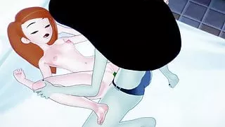 Kim Possible wird vor dem Strapon-Sex mit Sheego in den Arsch gefickt.