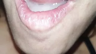 He swallows it deep with final cumshot