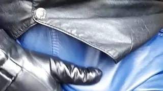 leather on leather stroking