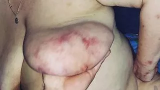 I fuck my old granny and cum inside her pussy, huge tits