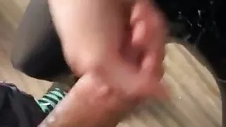 Leather leggings grinding & cum