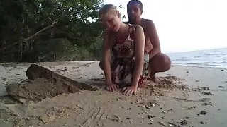 Sex on the beach with a young blonde