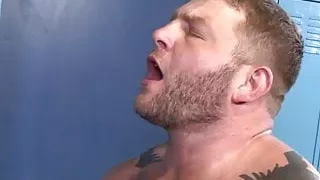 Gay buff bear pounding studs ass