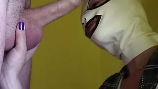 Laura on Heels, amateur. Video of rough blowjob deepthroat